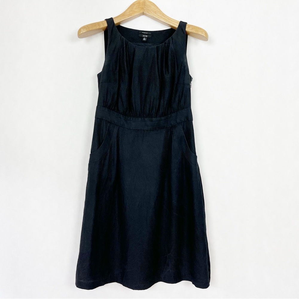 Jacob Black 100% Silk Sleeveless Sheath Dress Size 8 Lined